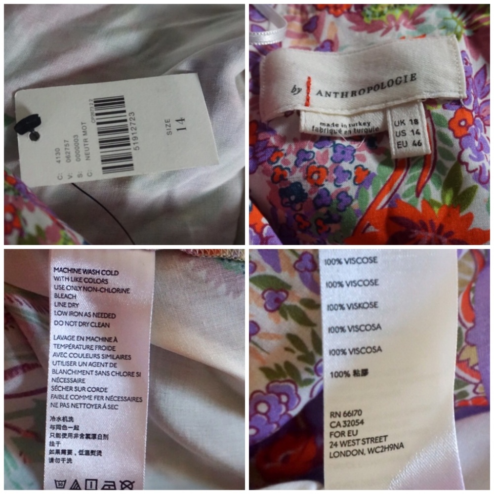 Anthropologie Analise Floral Bird Midi Dress New - Picture 9 of 9